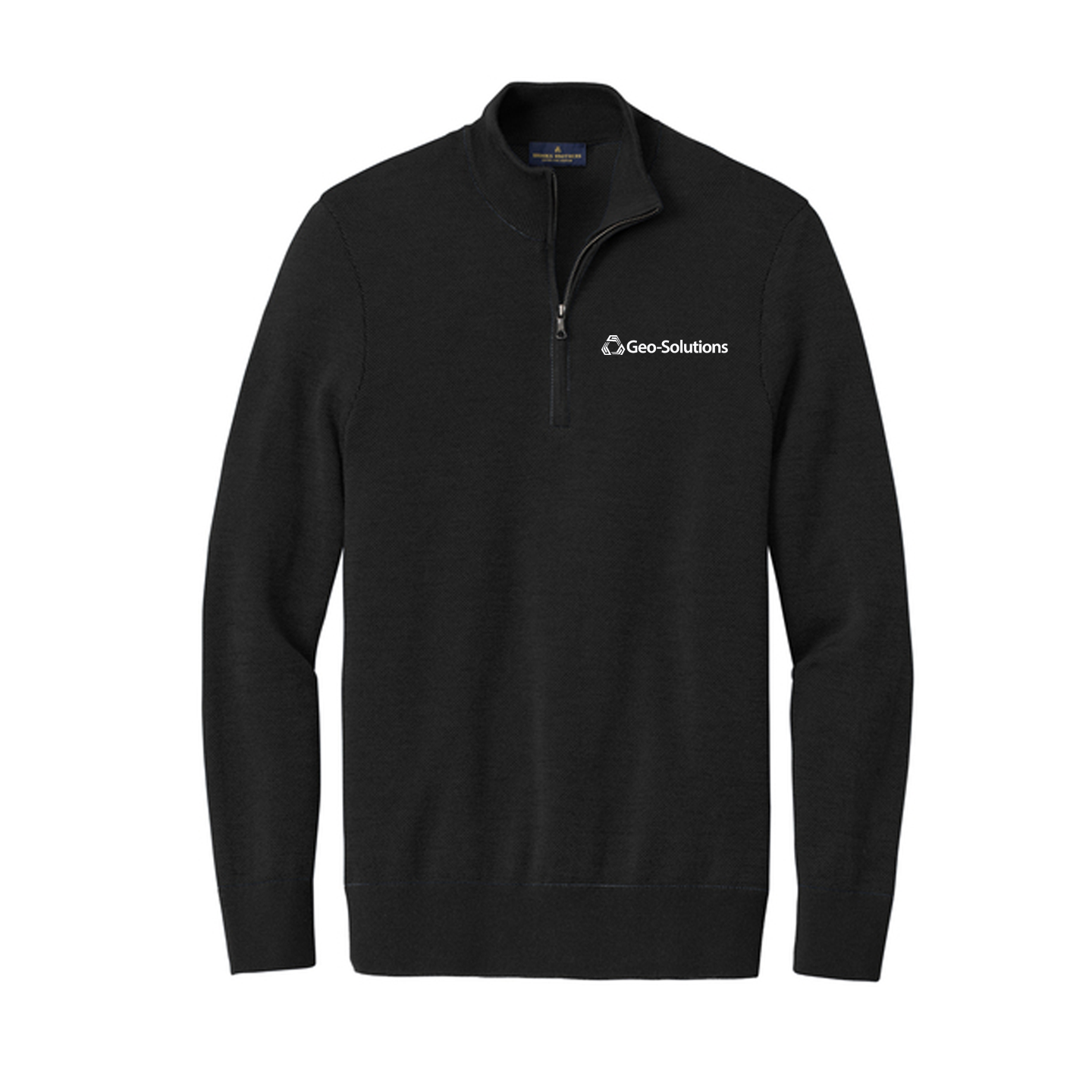 Brooks Brothers® Washable Merino Birdseye 1/4-Zip Sweater Black